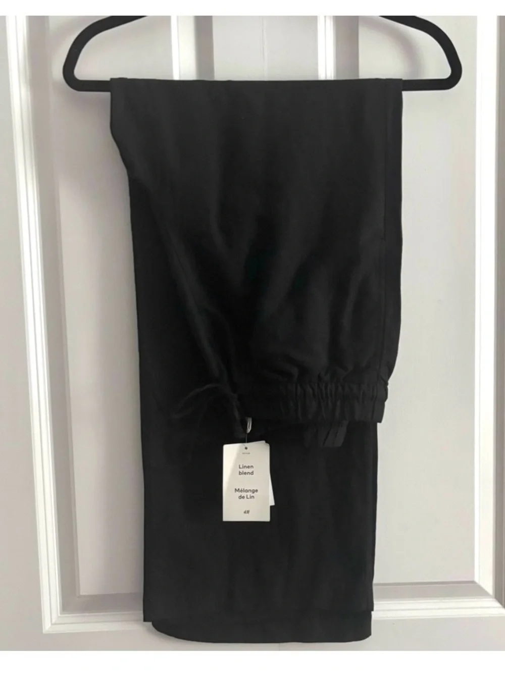 NEW H&M Wide-Leg Linen-Blend Pants